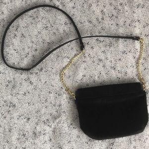 Fuzzy black going out purse